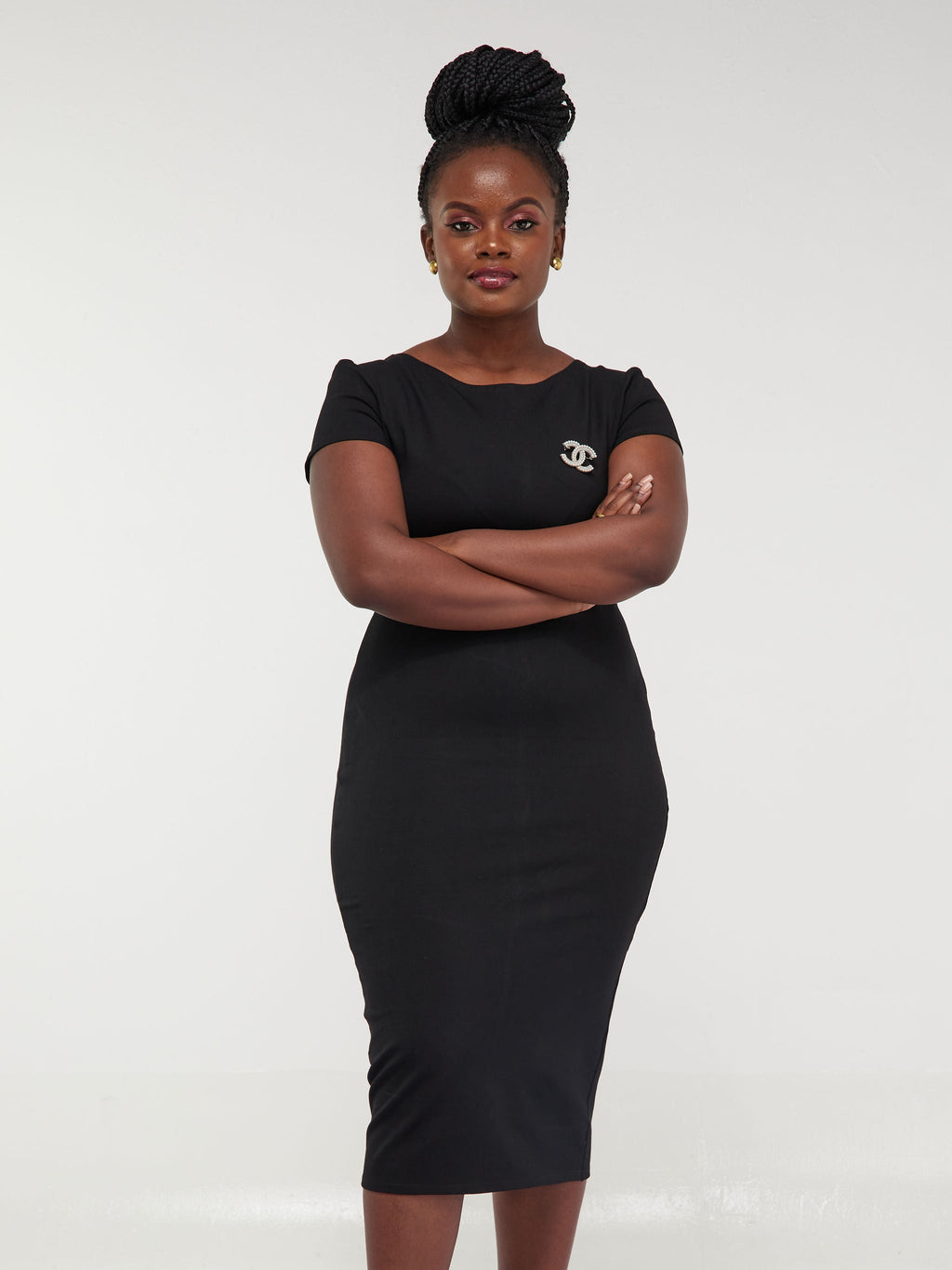 Vivo Basic Cap Sleeve Bodycon - Black