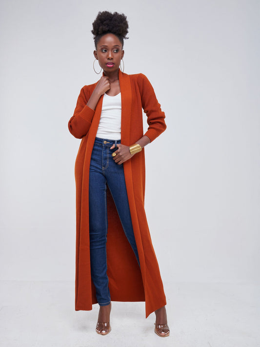 Vivo Long Sleeve Maxi Waterfall - Rust