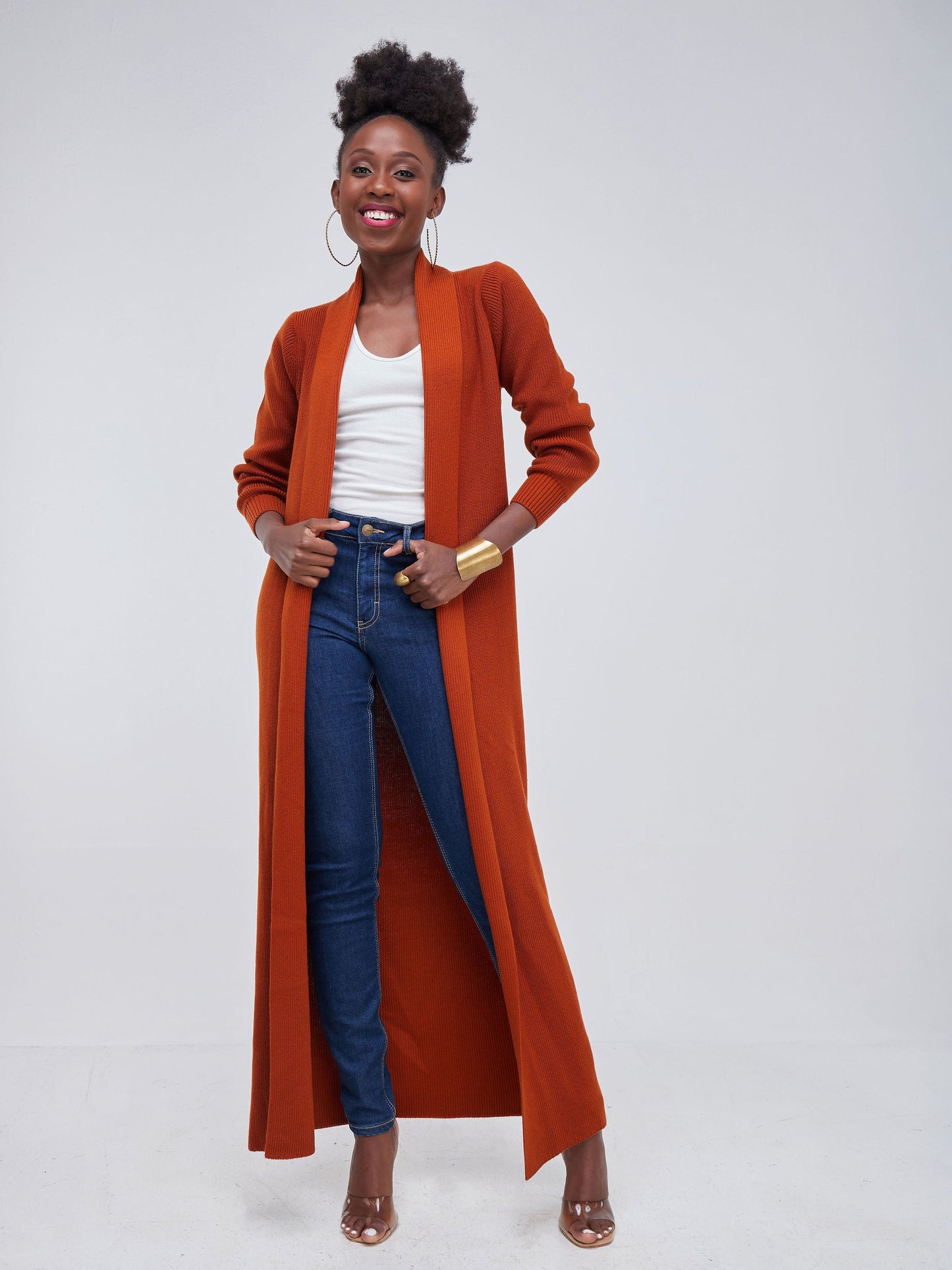 Vivo Long Sleeve Maxi Waterfall - Rust