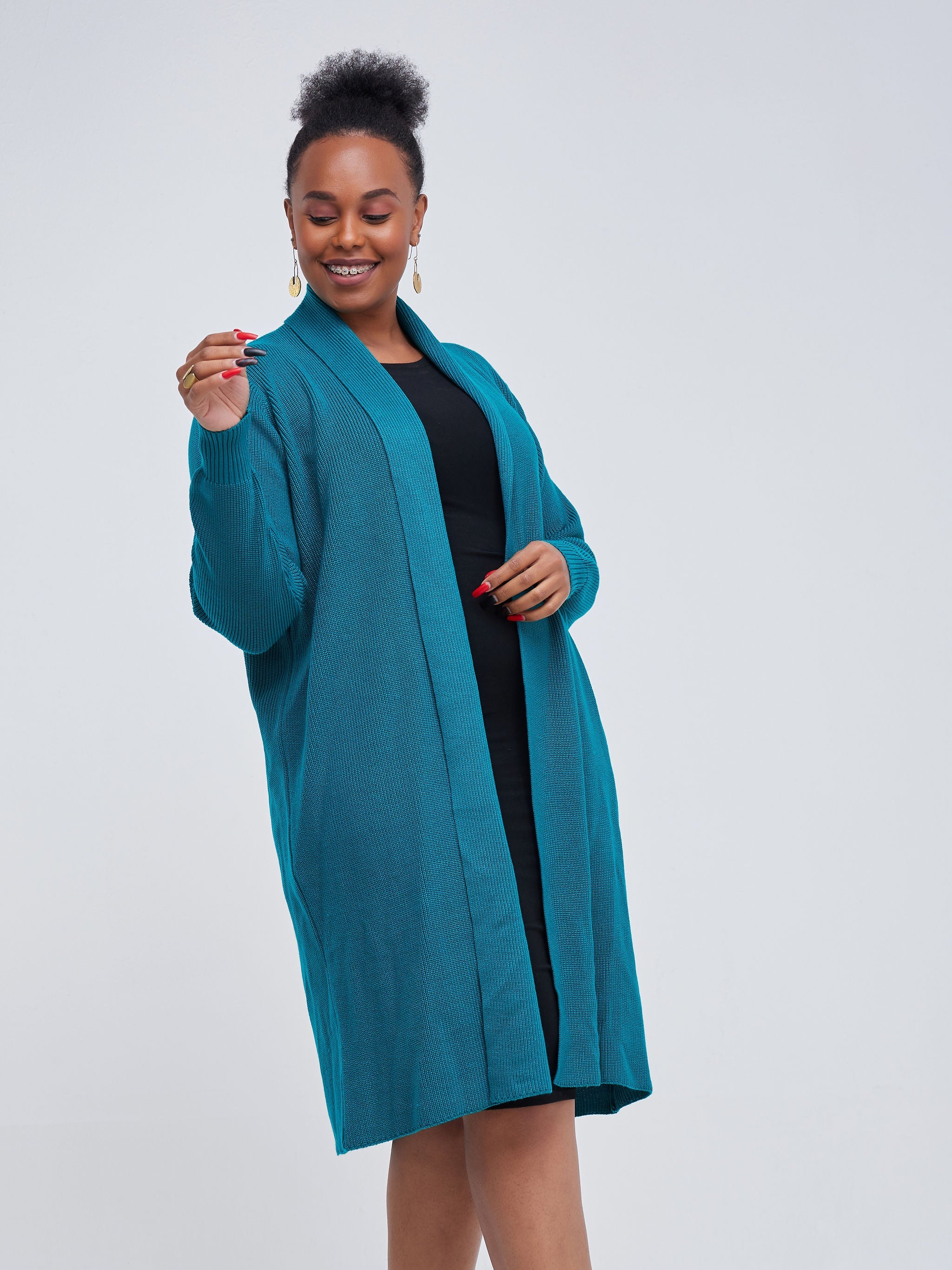 Vivo Long Sleeve Midi Waterfall - Teal