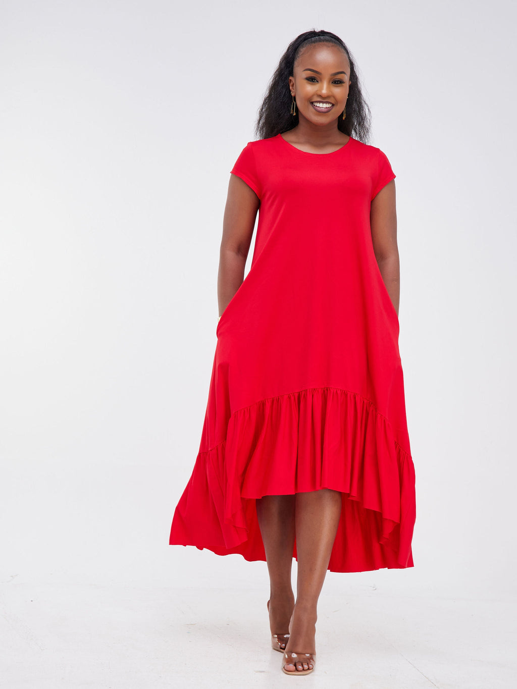 Vivo Lindi High Low Dress - Red