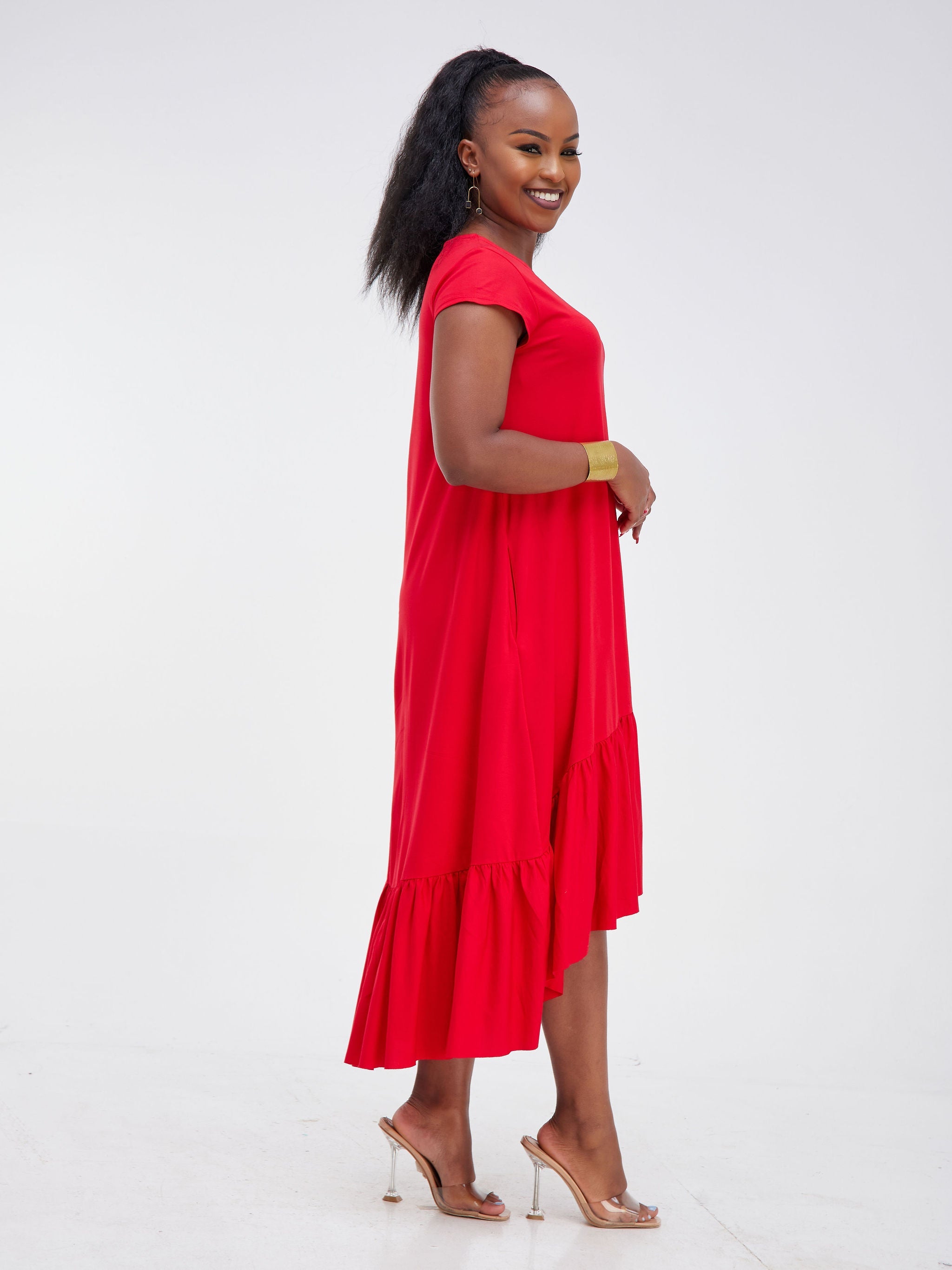 Vivo Lindi High Low Dress - Red