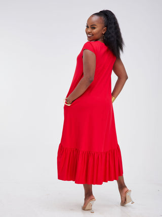 Vivo Lindi High Low Dress - Red
