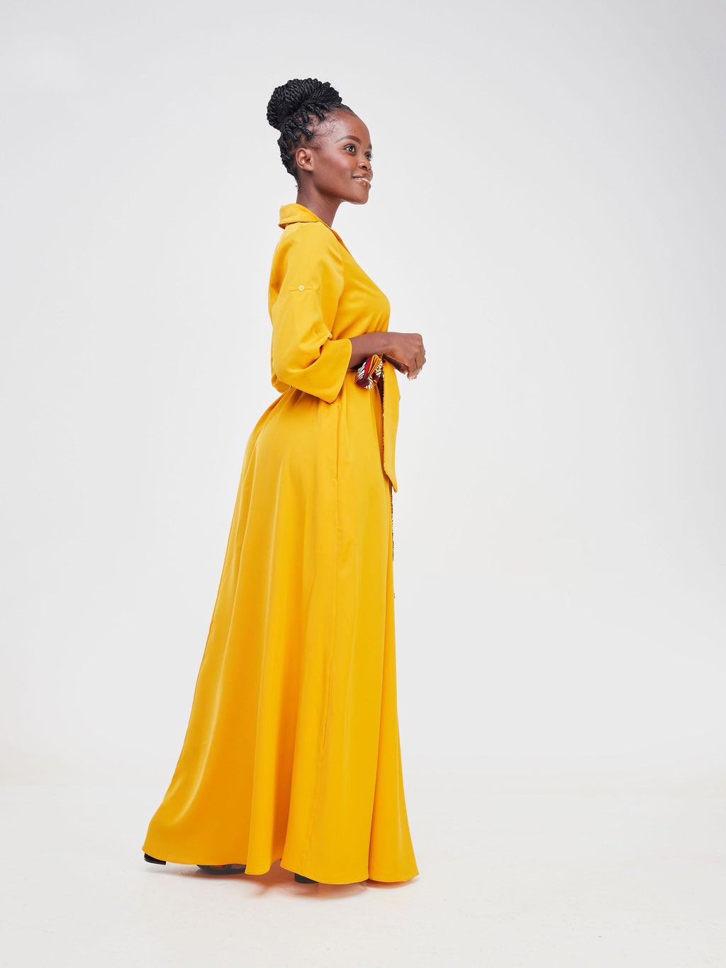 Vivo Yumi Maxi Shirt Dress - Mustard