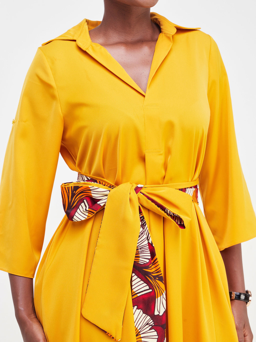 Vivo Yumi Maxi Shirt Dress - Mustard