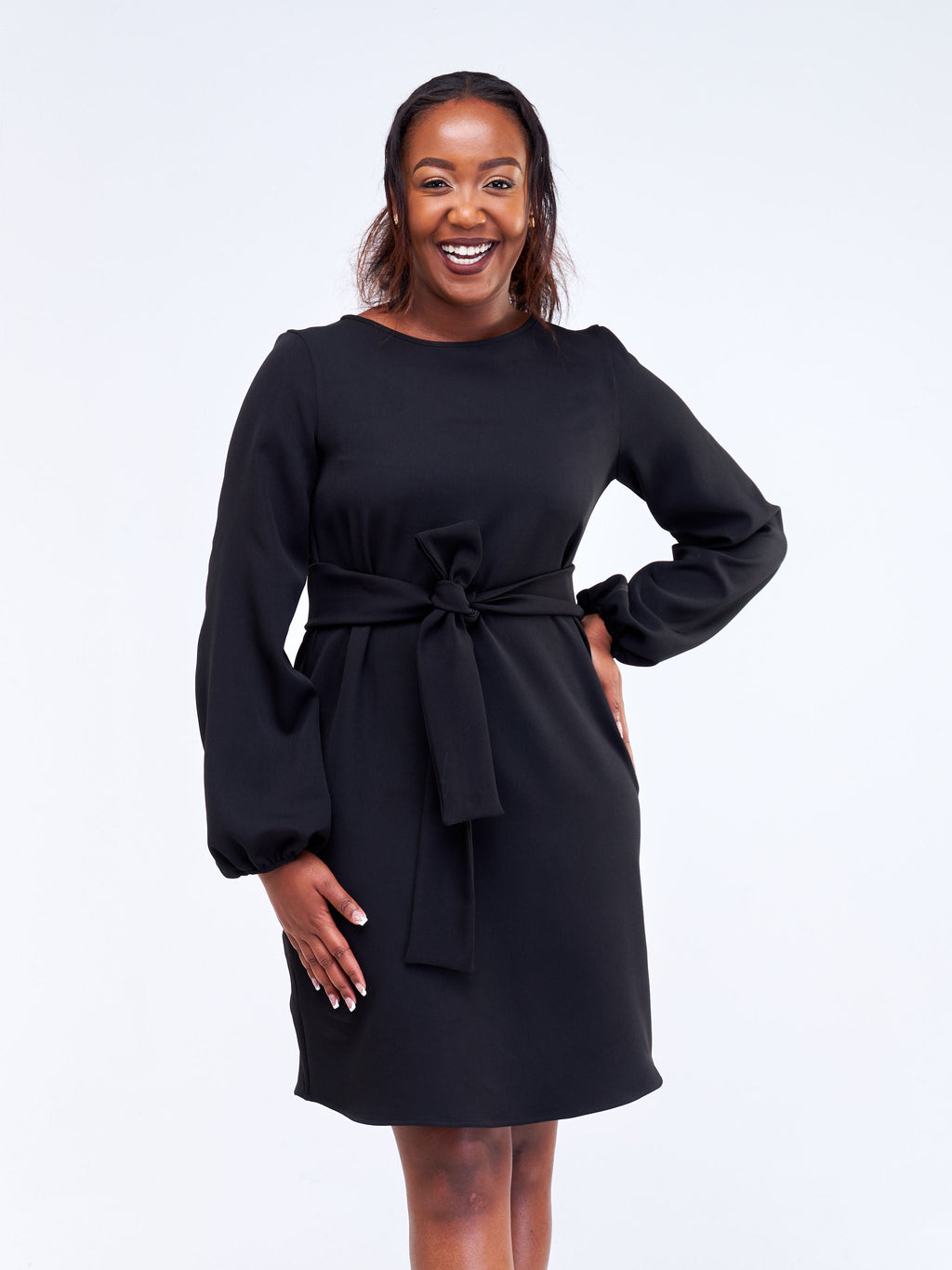 Vivo Laika Bishop Sleeve Shift Dress - Black