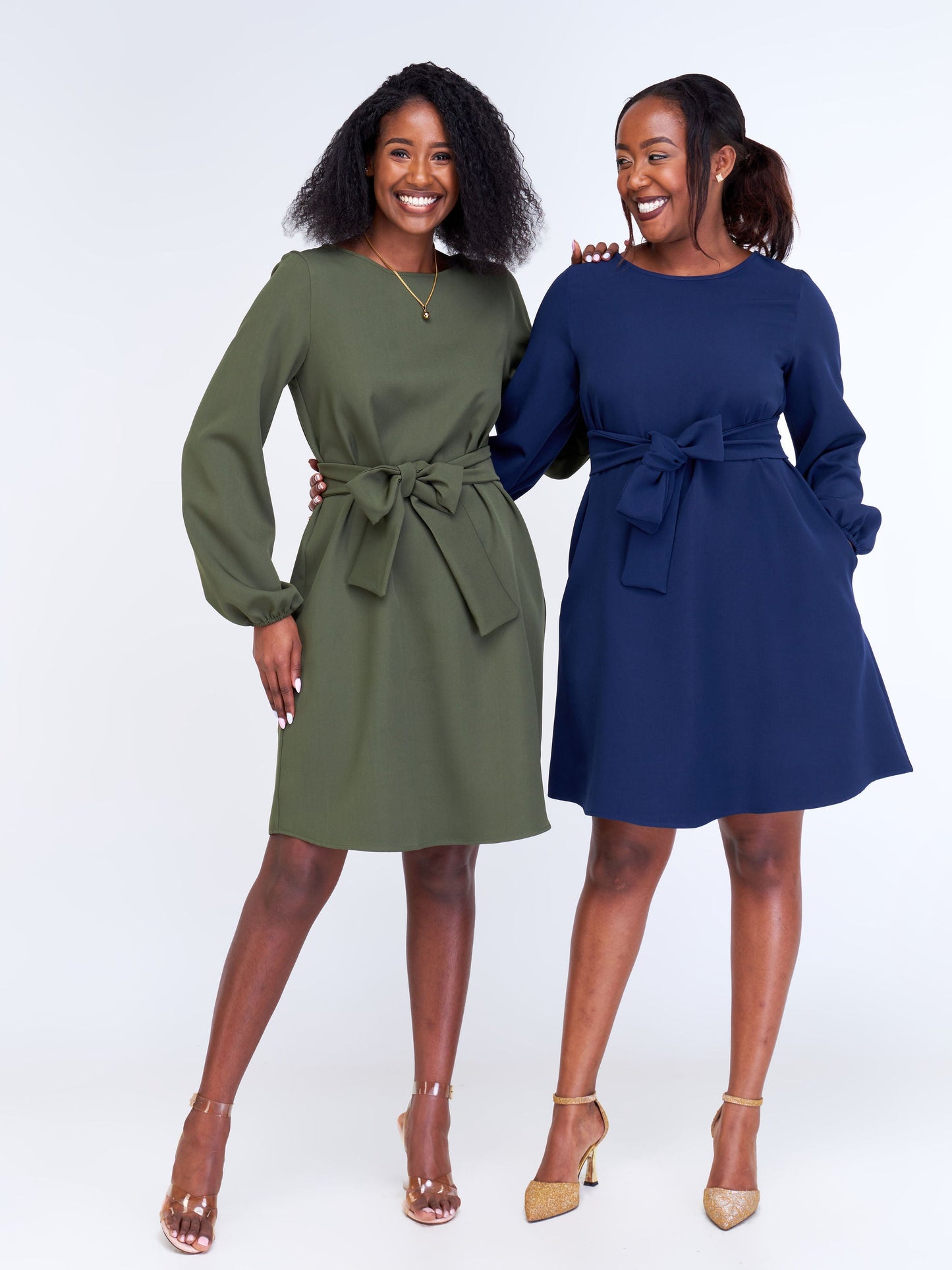 Vivo Laika Bishop Sleeve Shift Dress - Hunters Green