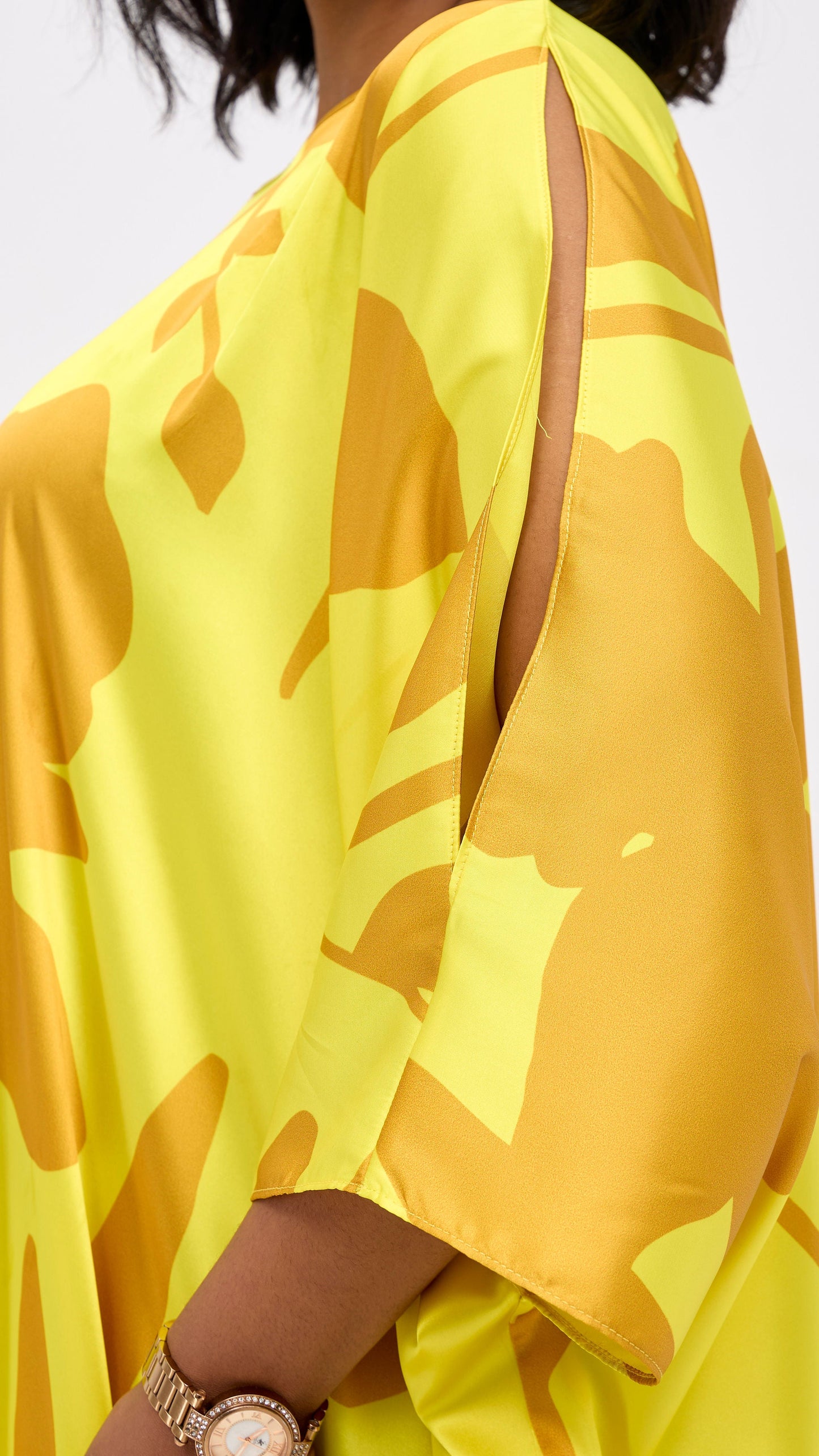Vivo Lani Maxi Dress - Yellow / Dark Mustard Print