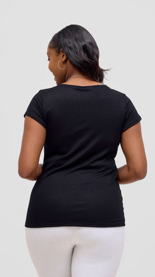 Vivo Everyday Cap Sleeve Top in Jersey - Black