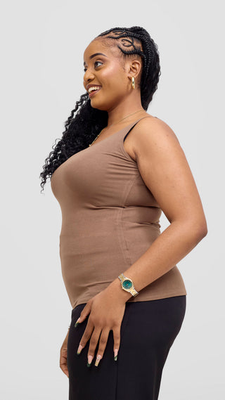 Vivo Basic Tank Top - Dark Taupe