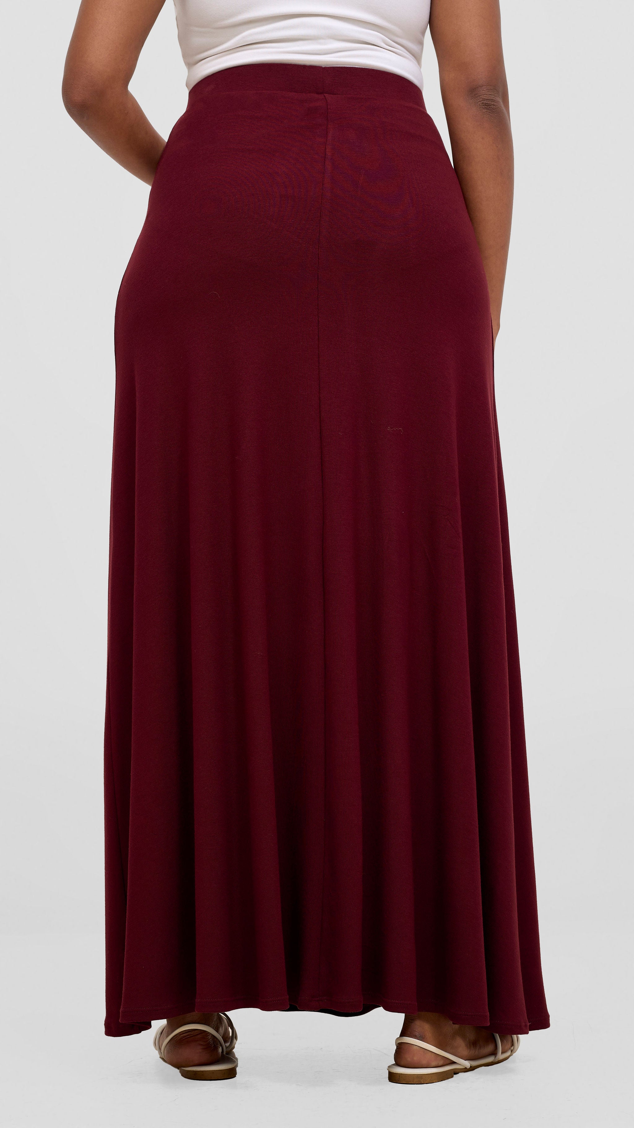 Vivo Basic A-line Maxi Skirt - Dark Maroon