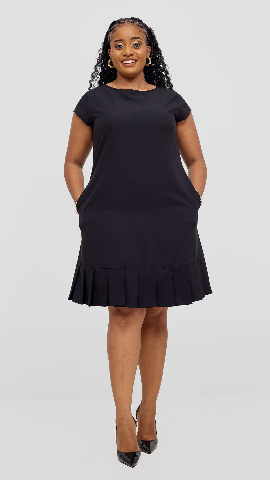 Vivo Diella Pleated Dress - Black