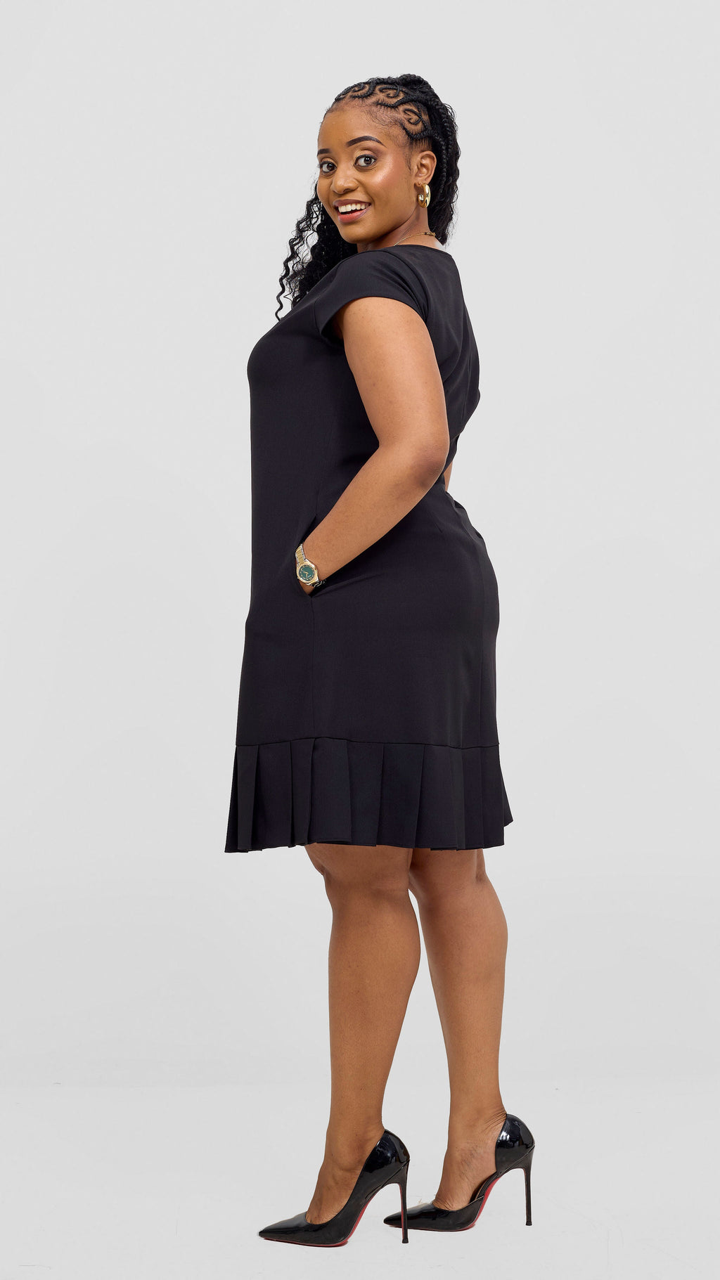 Vivo Diella Pleated Dress - Black