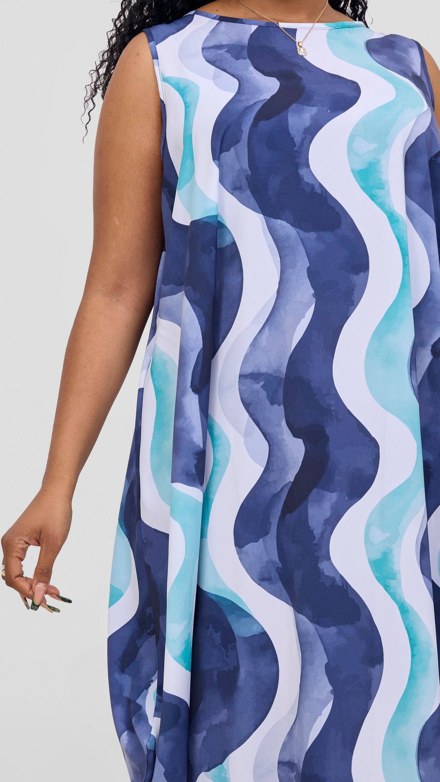 Vivo Seli Maxi Dress - Sea Green / Navy Loura Print