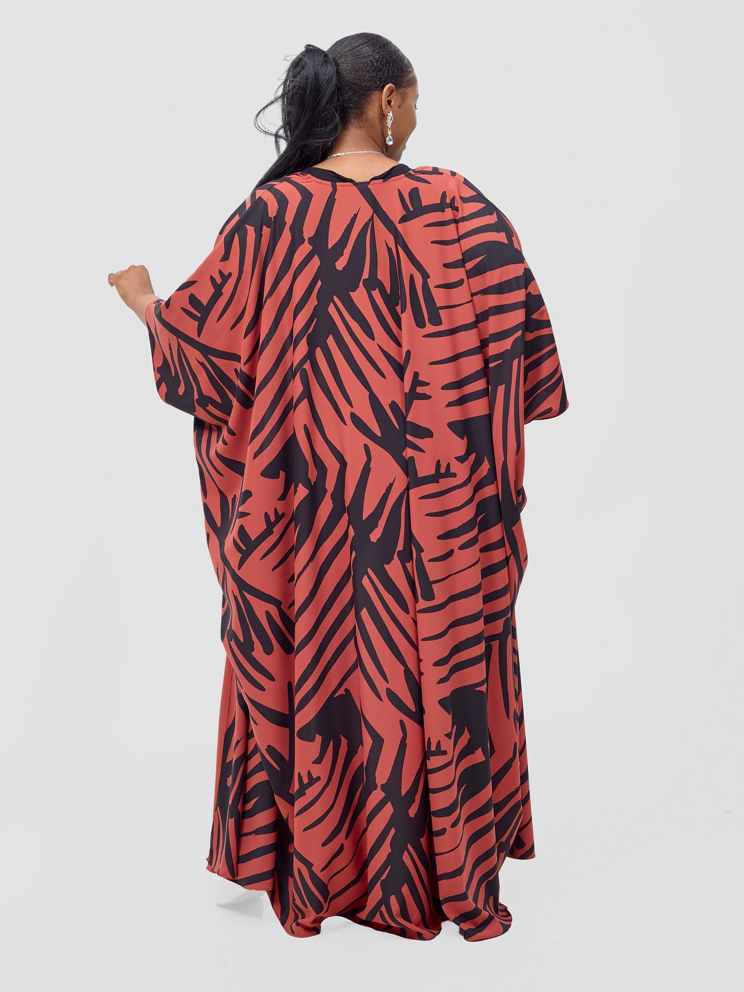 Vivo Ayla Maxi Kimono Rust / Black Lala Print