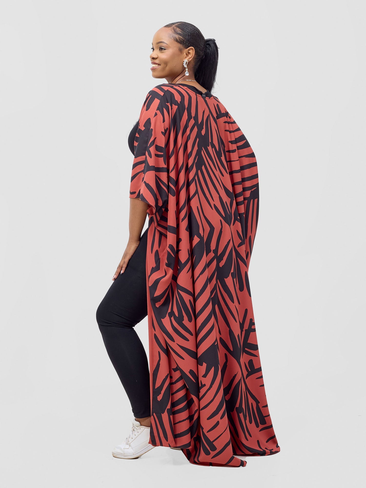 Vivo Ayla Maxi Kimono Rust / Black Lala Print