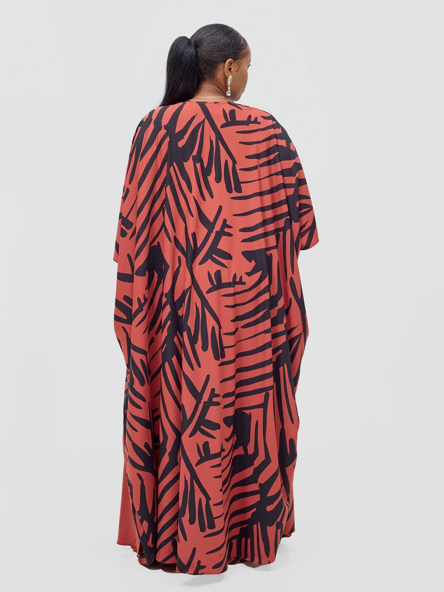 Vivo Ayla Maxi Kimono Rust / Black Lala Print