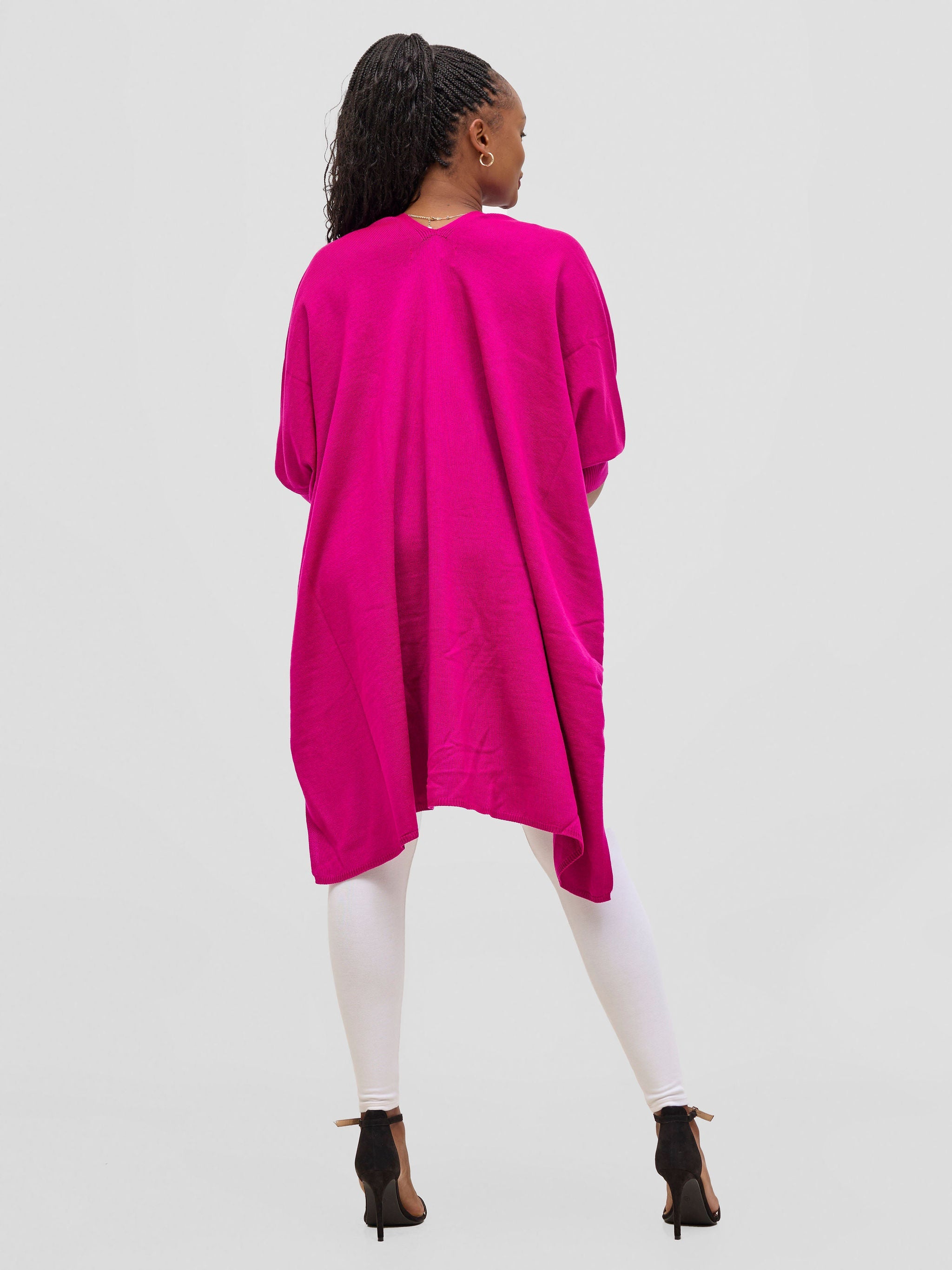 Vivo Cuffed Wrap Poncho - Fuchsia