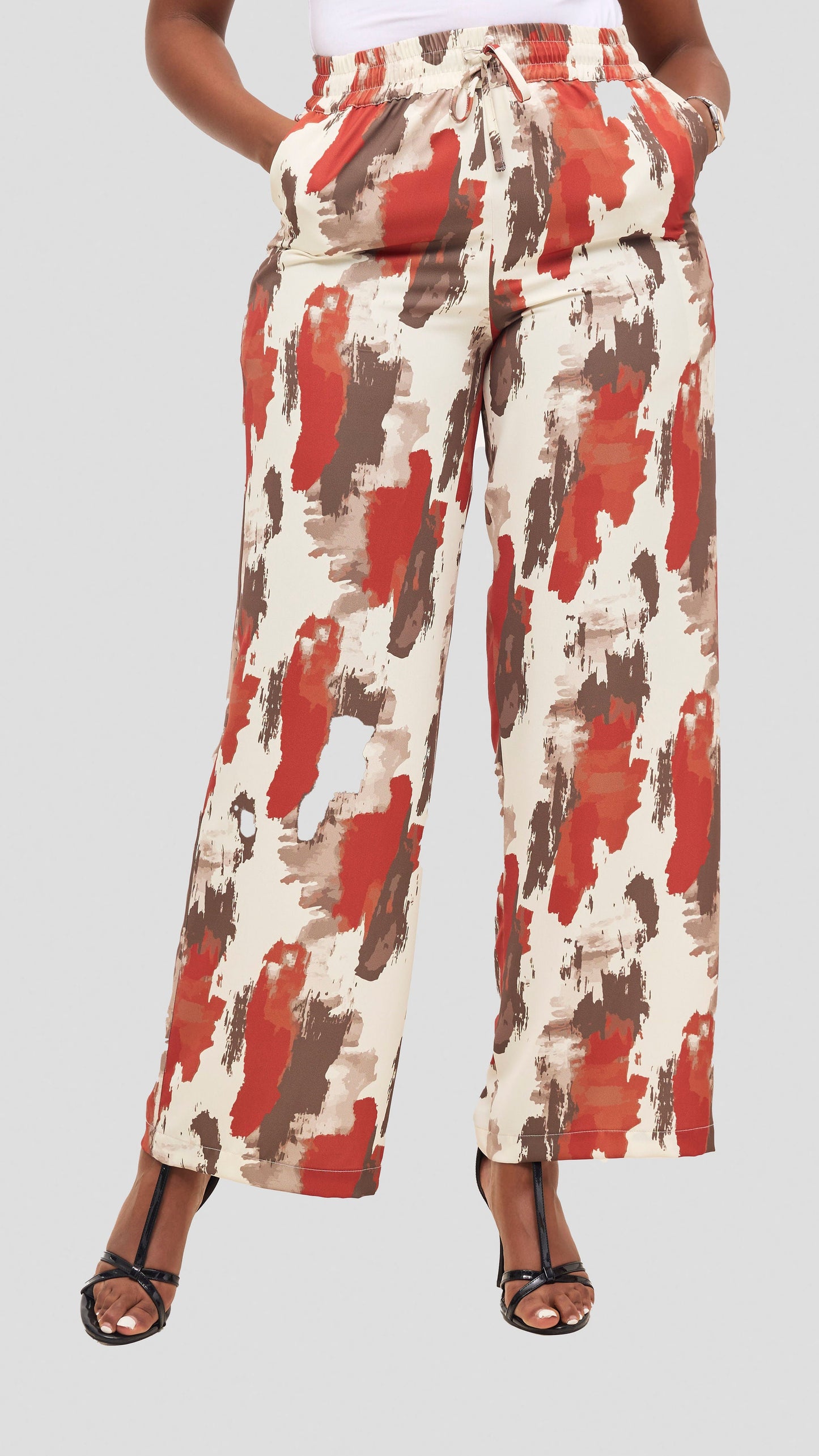 Vivo Wastani Drawstring Pants - Rust / Brown Marra Print