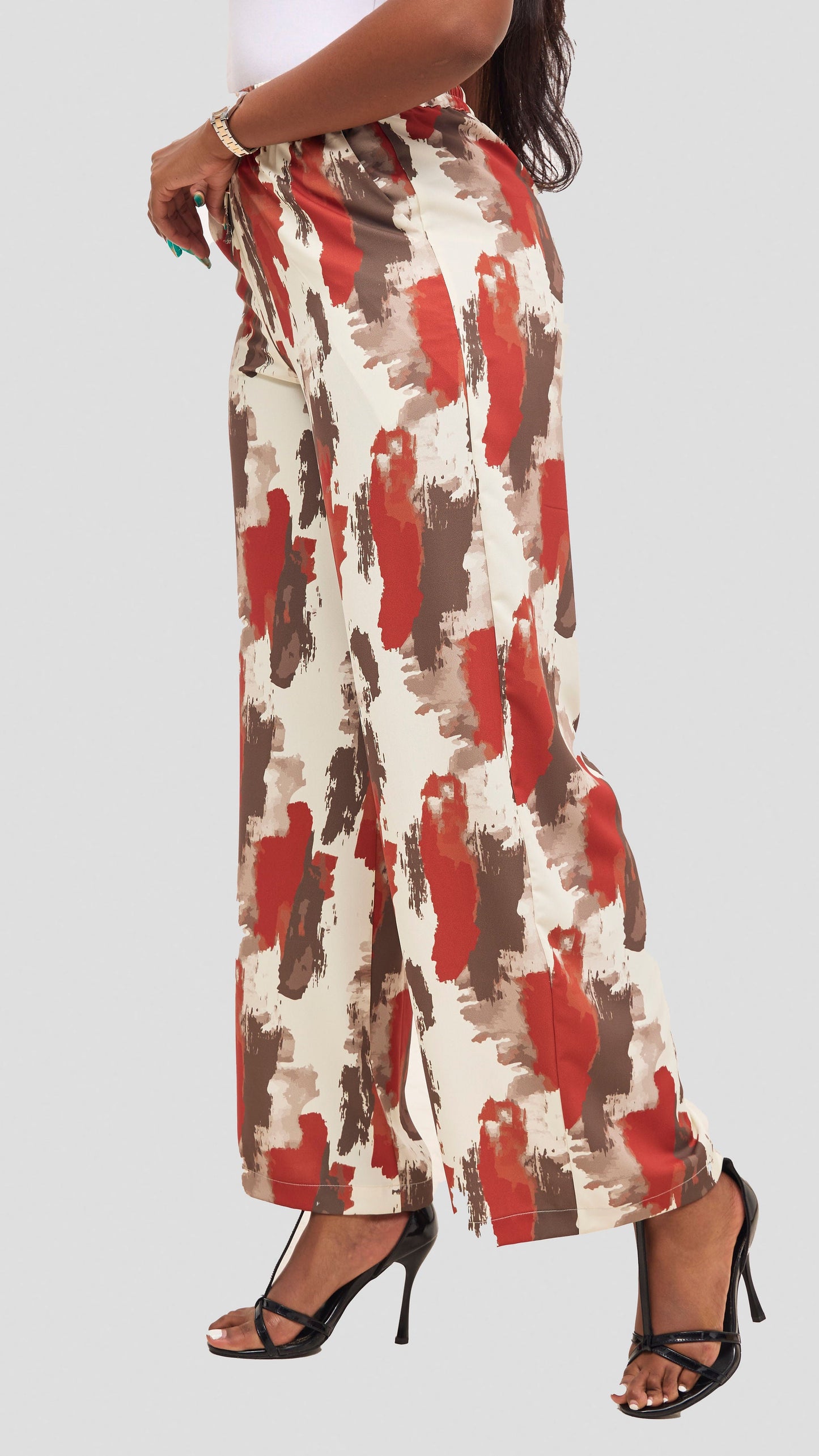 Vivo Wastani Drawstring Pants - Rust / Brown Marra Print