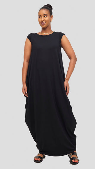 Vivo Cap Sleeve Salma Maxi Dress - Black