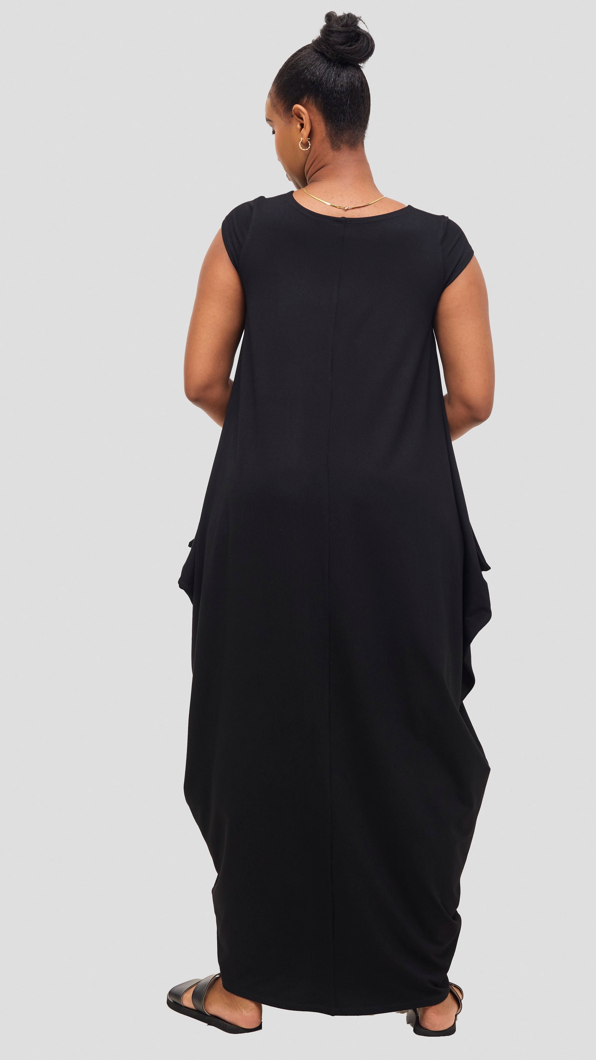 Vivo Cap Sleeve Salma Maxi Dress - Black