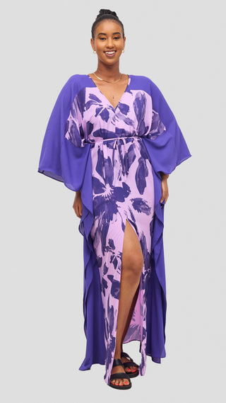 Vivo Iyana Maxi Cover Up - Lilac / Purple Iya Print / Purple