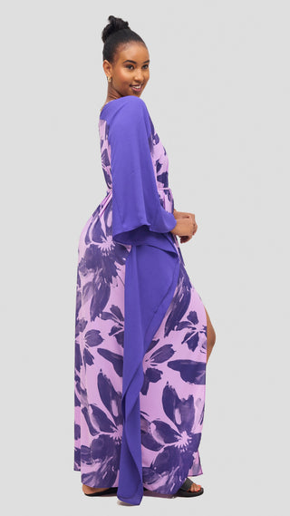 Vivo Iyana Maxi Cover Up - Lilac / Purple Iya Print / Purple