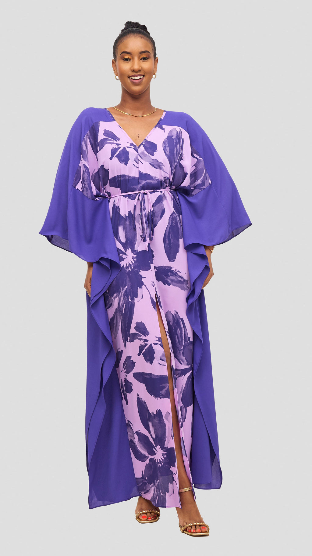 Vivo Iyana Maxi Cover Up - Lilac / Purple Iya Print / Purple