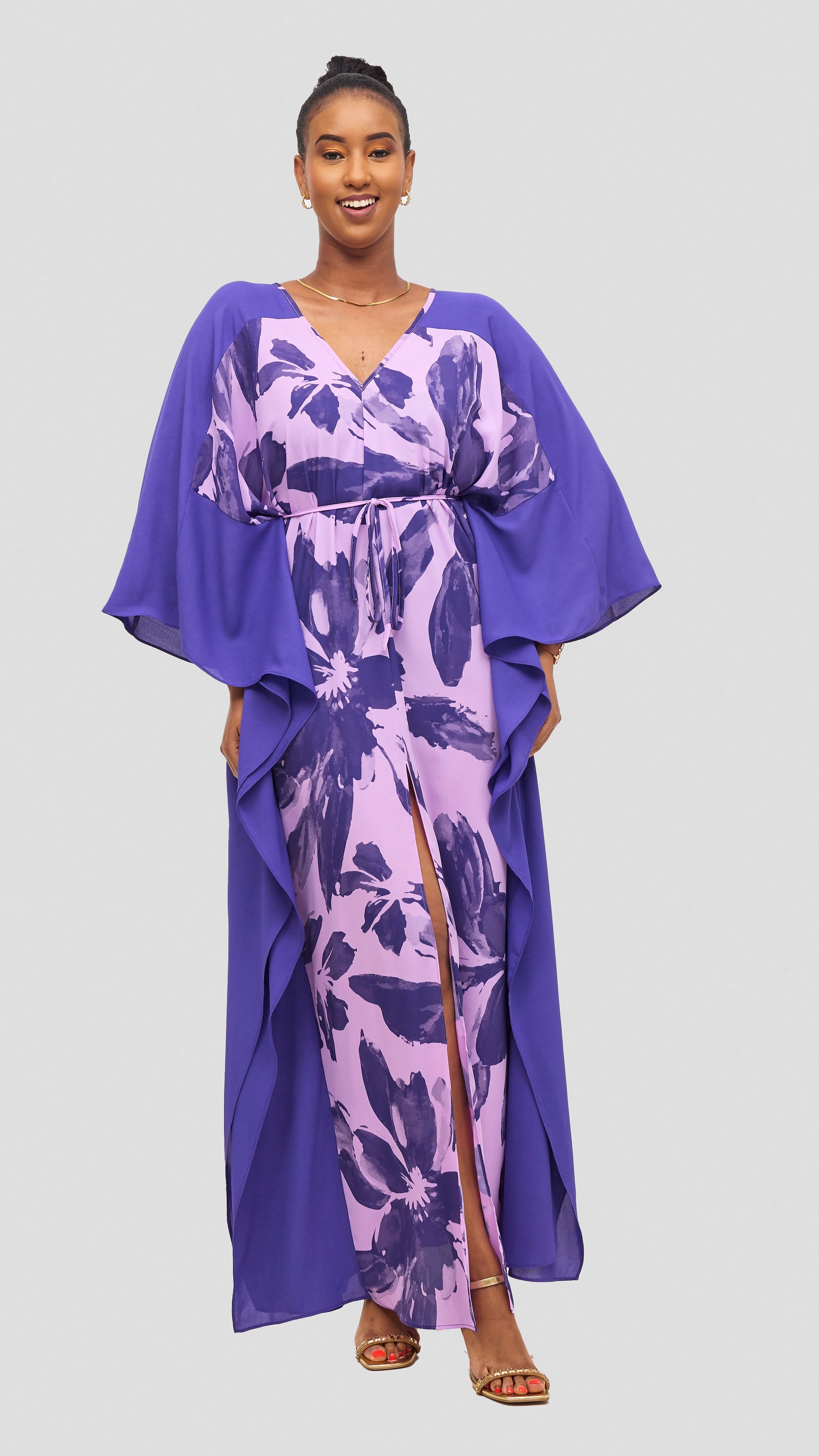 Vivo Iyana Maxi Cover Up - Lilac / Purple Iya Print / Purple