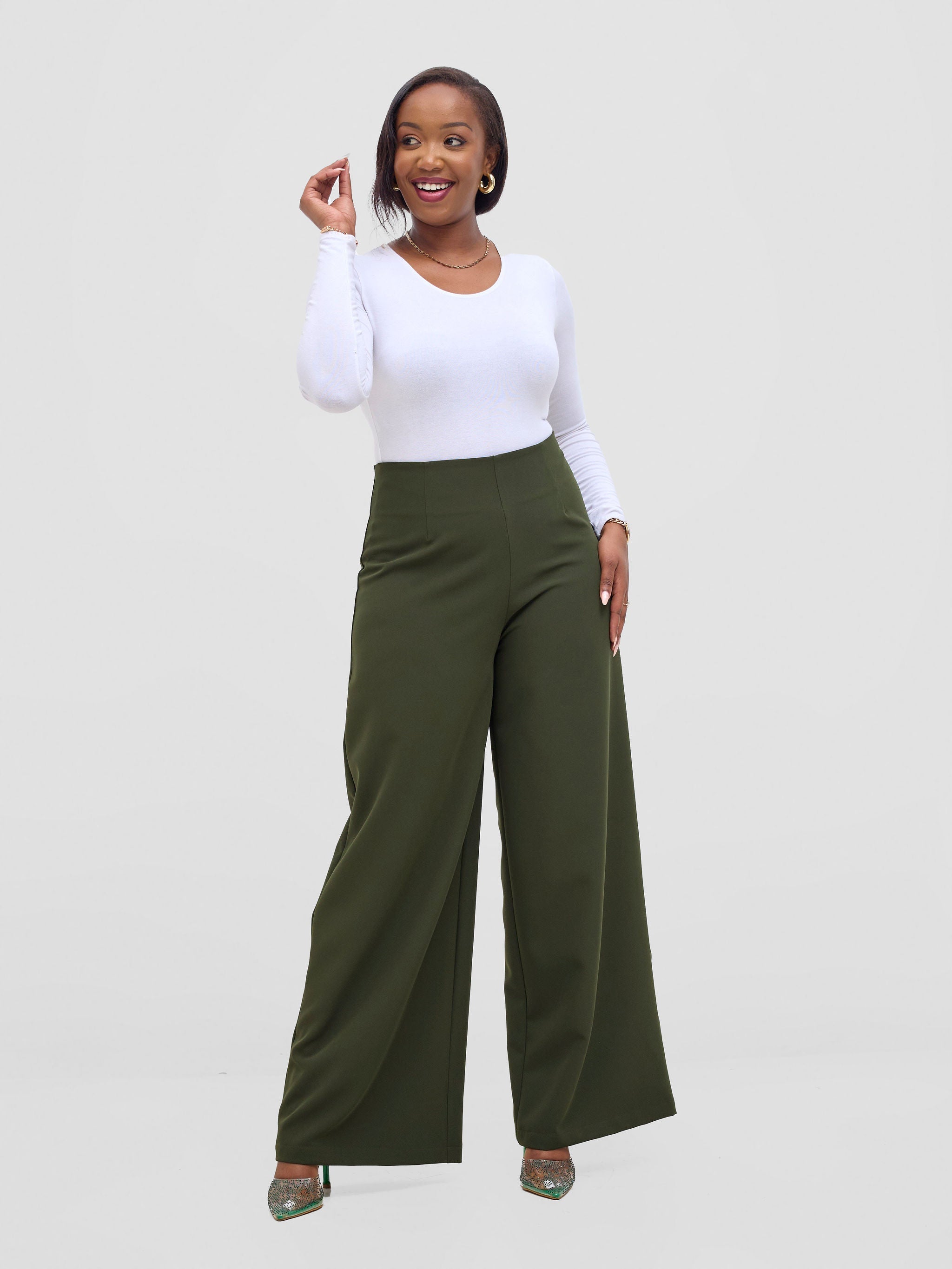 Vivo Tatili Wide Leg Pants - Hunters Green
