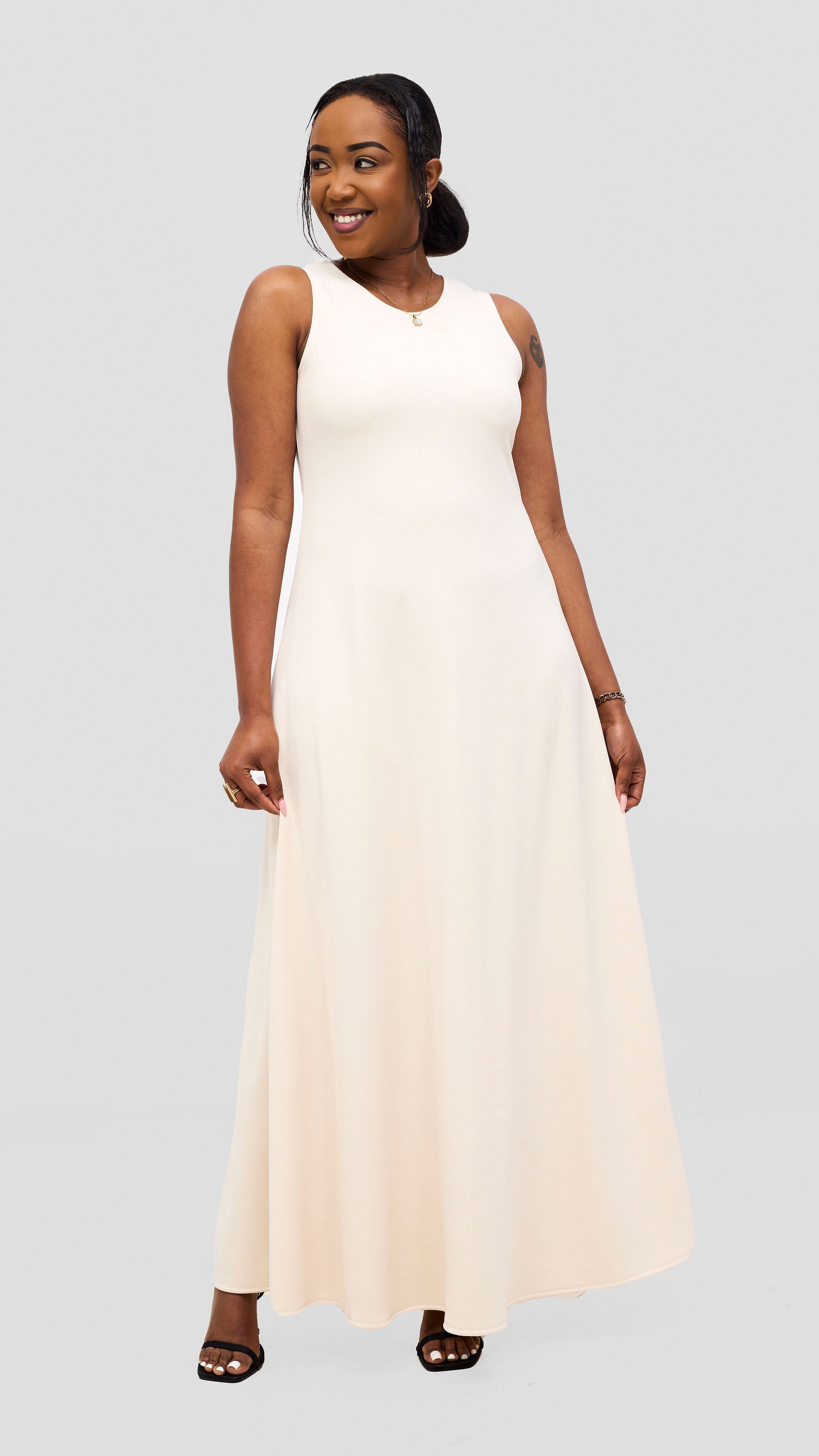 Vivo  Tanda A-Line Maxi Dress - Offwhite