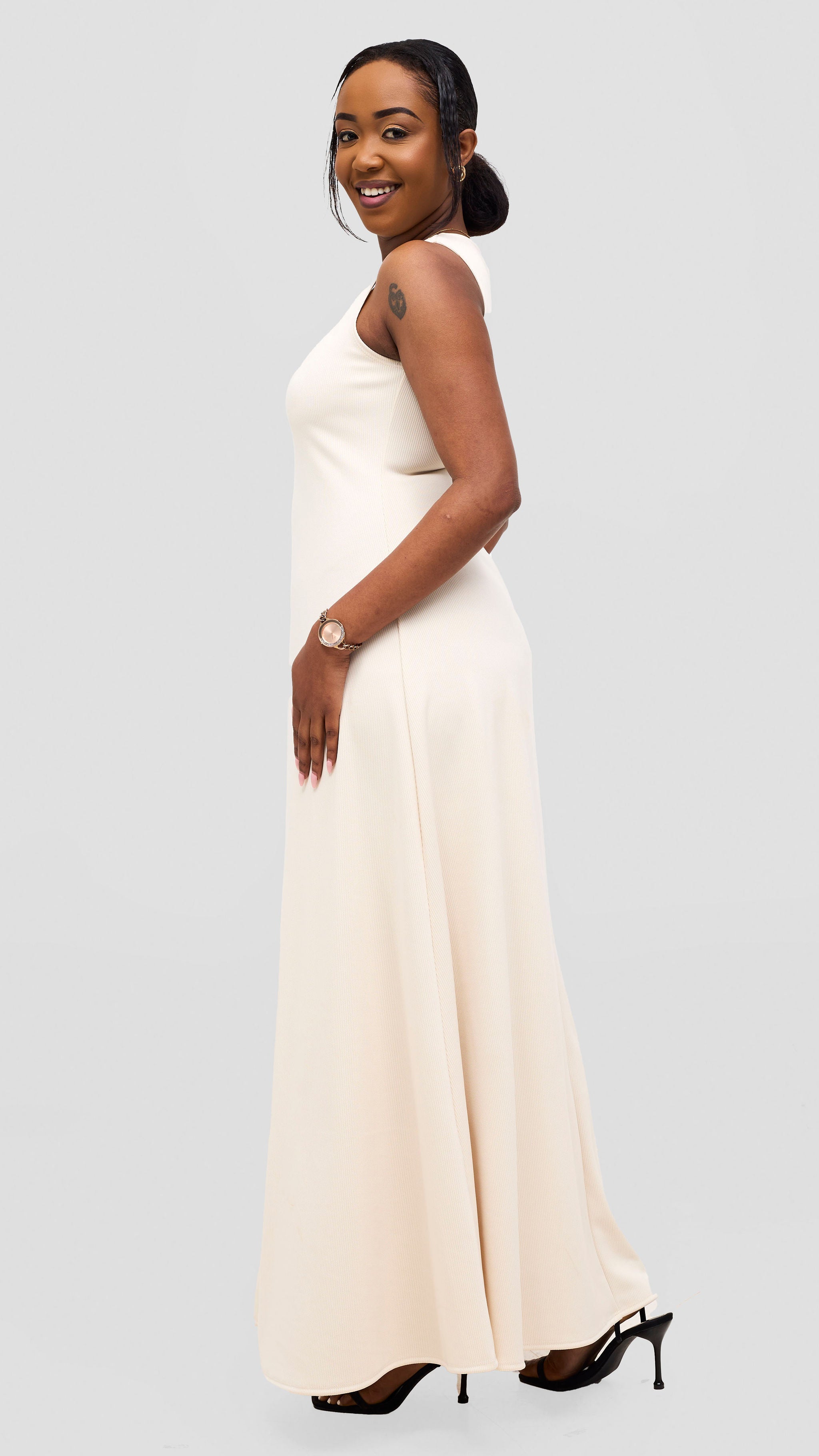 Vivo  Tanda A-Line Maxi Dress - Offwhite