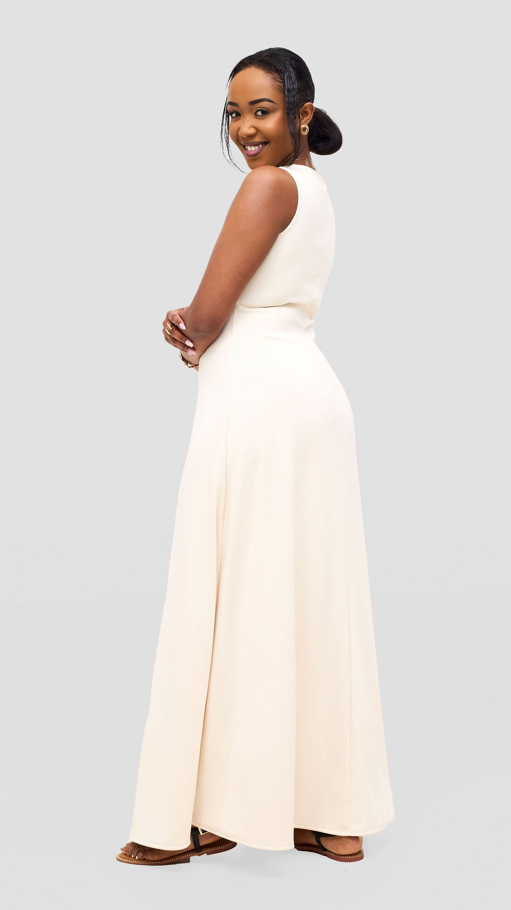 Vivo  Tanda A-Line Maxi Dress - Offwhite