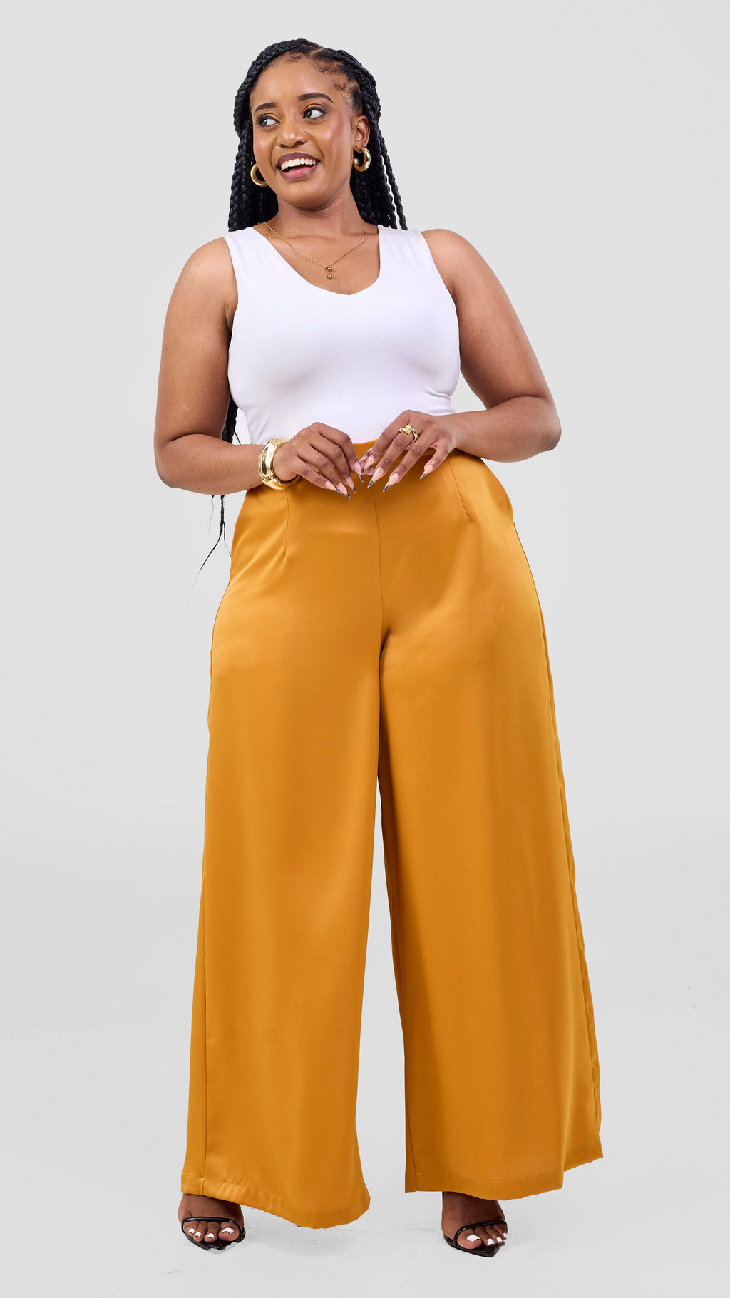 Vivo Essi Wide Leg Pants - Dark Mustard