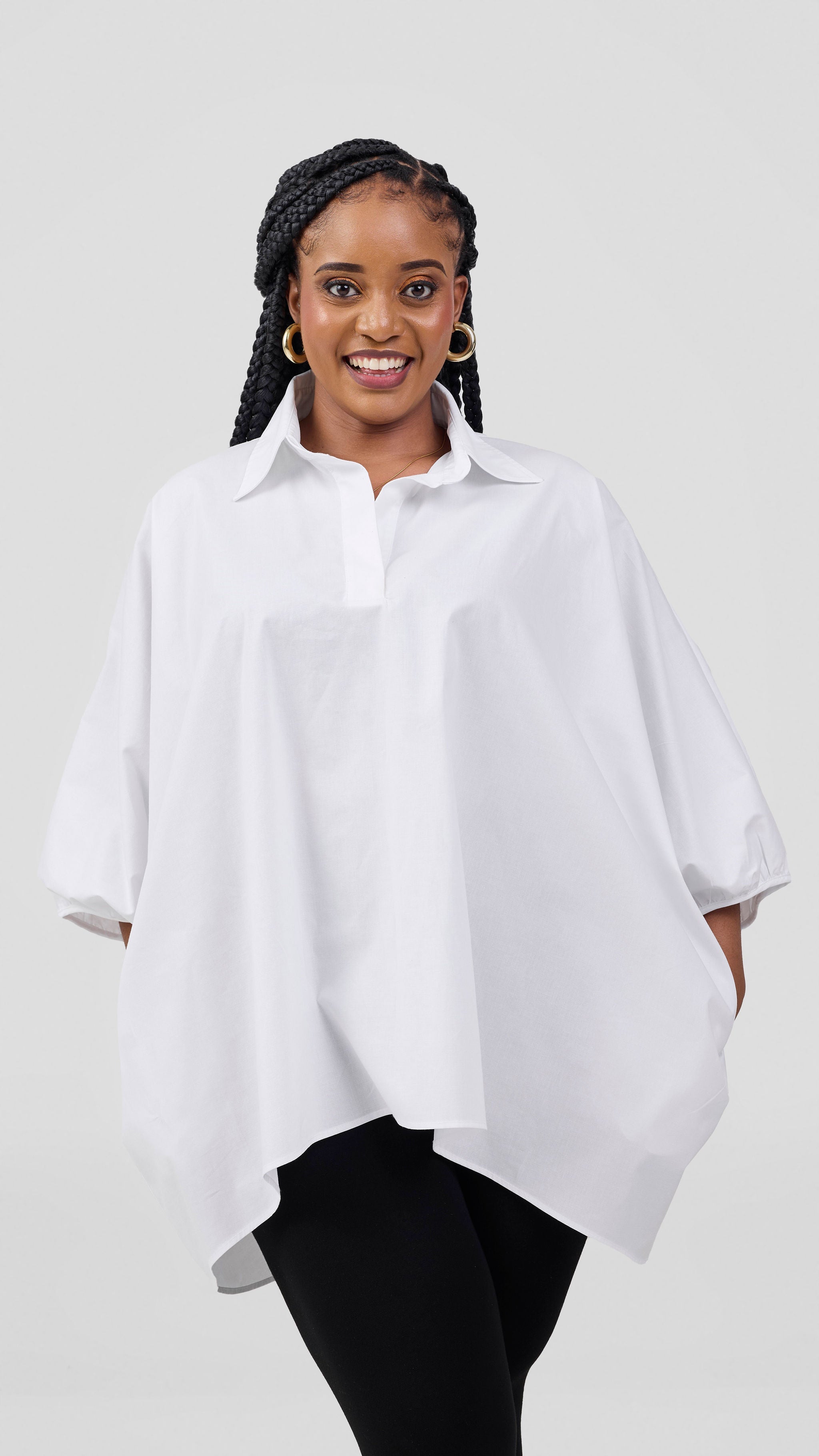 Vivo Cotton High Low Top - White