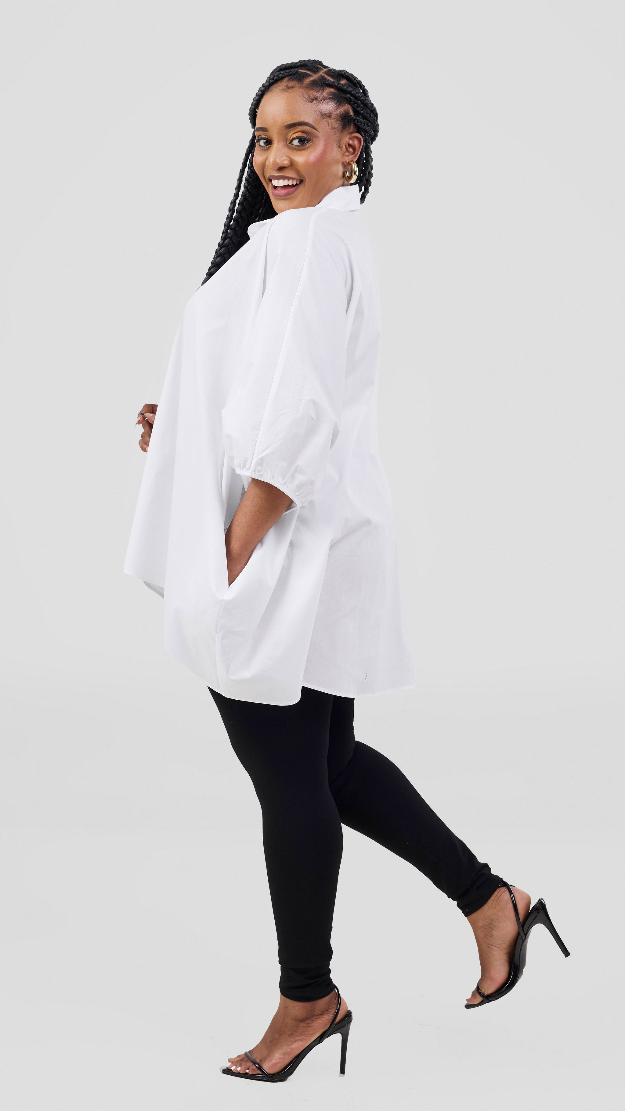 Vivo Cotton High Low Top - White