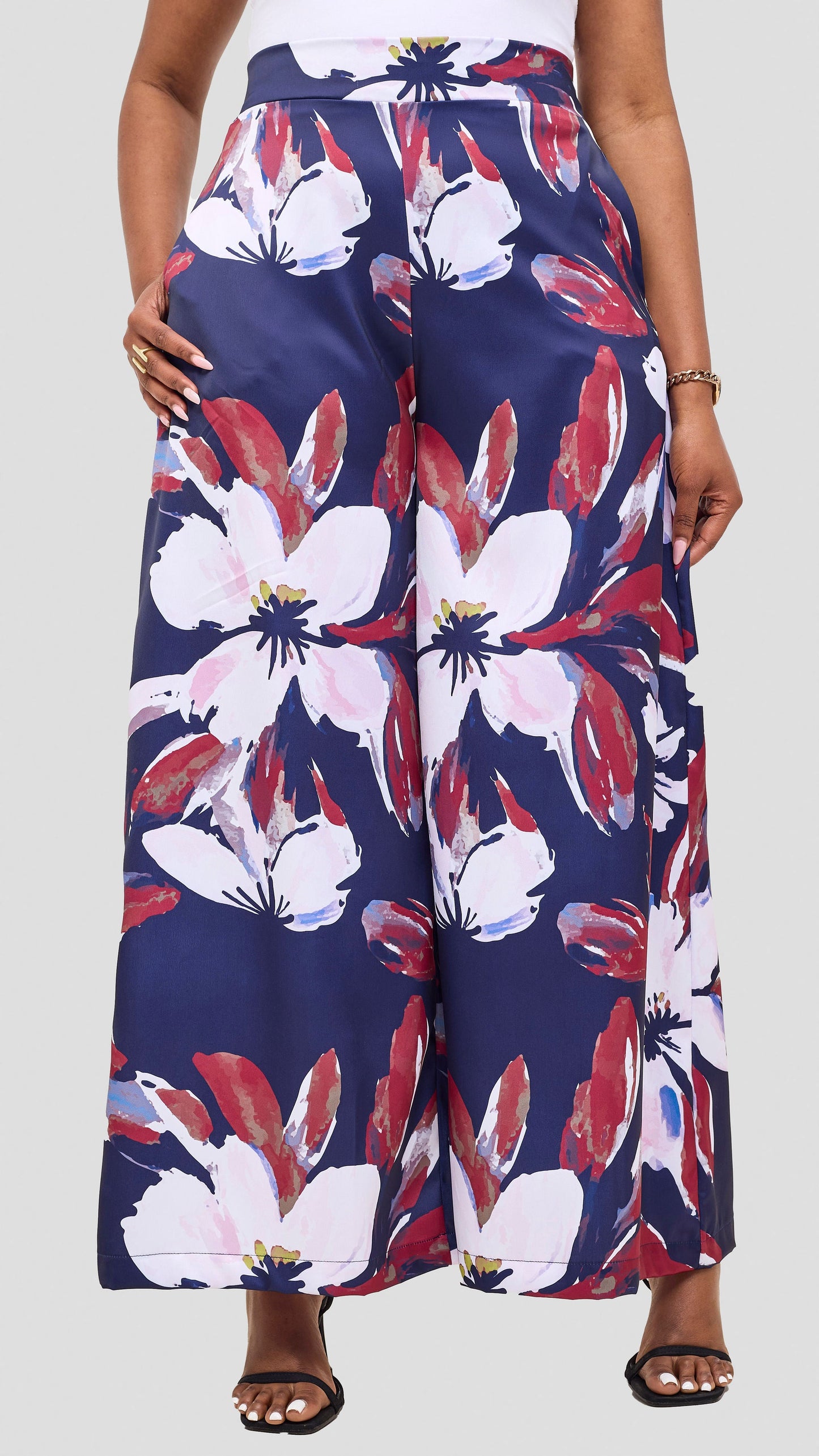 Vivo Iyana Wide Leg Pants - Navy / Dark Red Iya Print