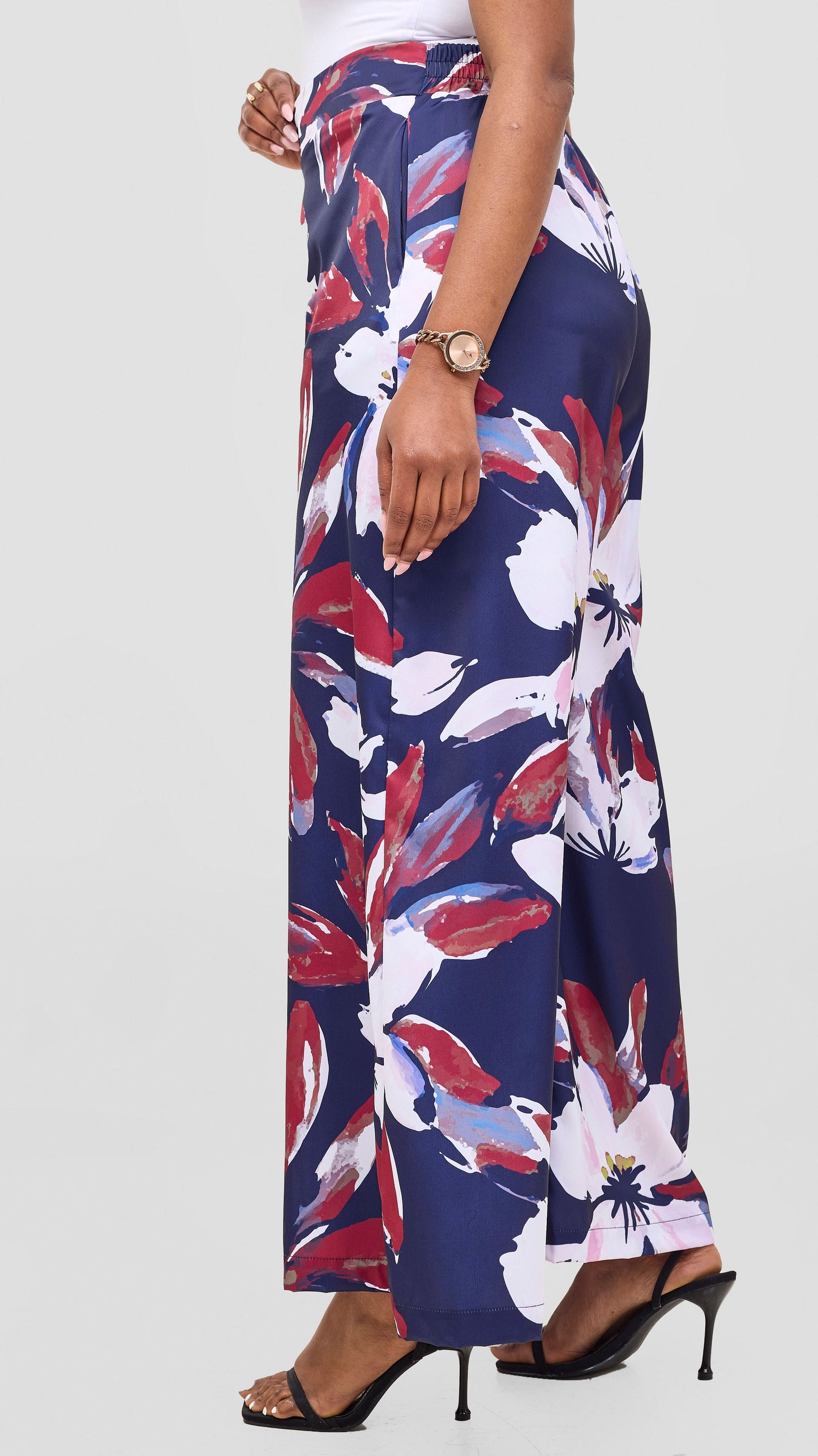 Vivo Iyana Wide Leg Pants - Navy / Dark Red Iya Print