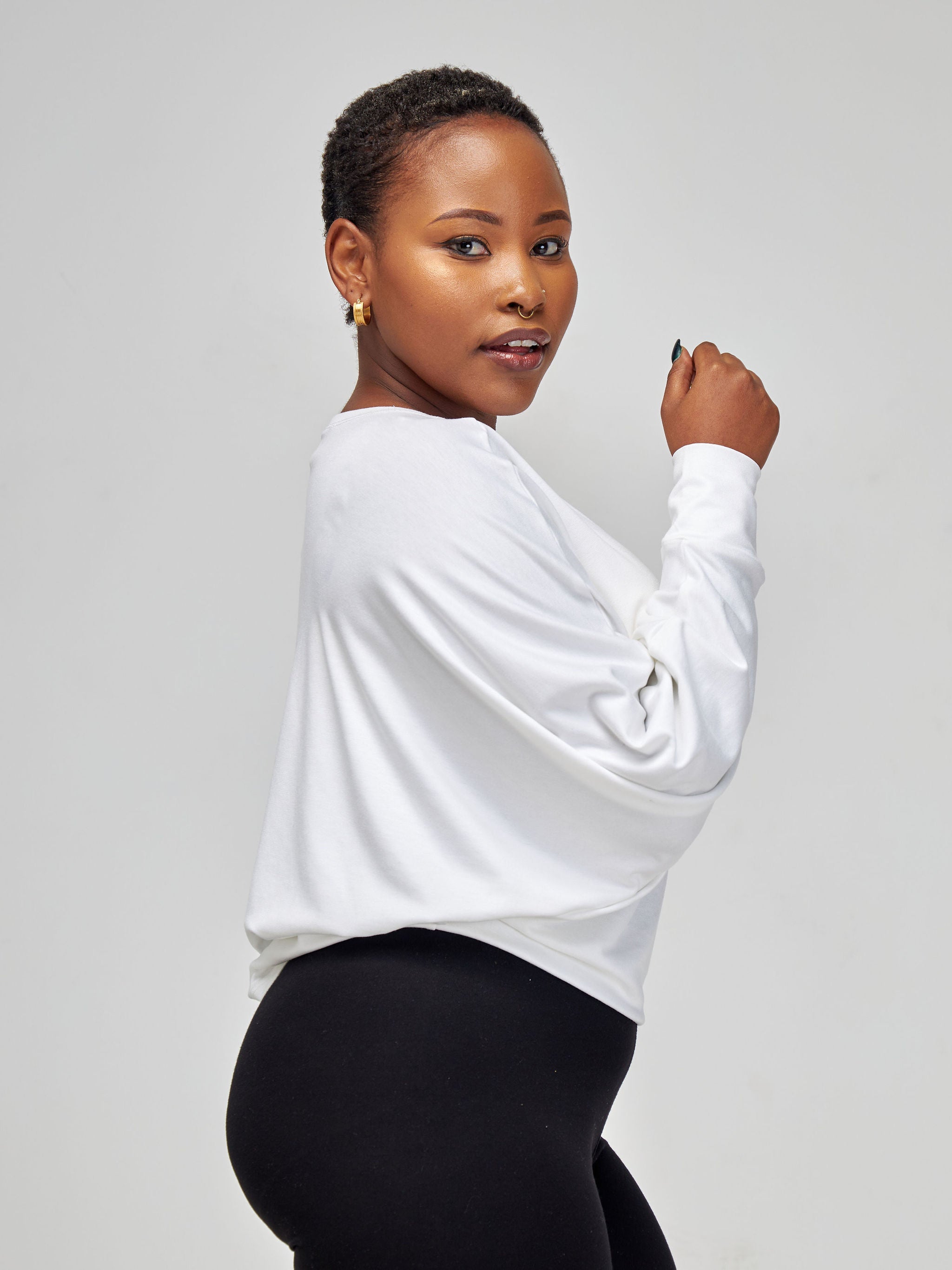 Vivo Bana Batwing Top - White