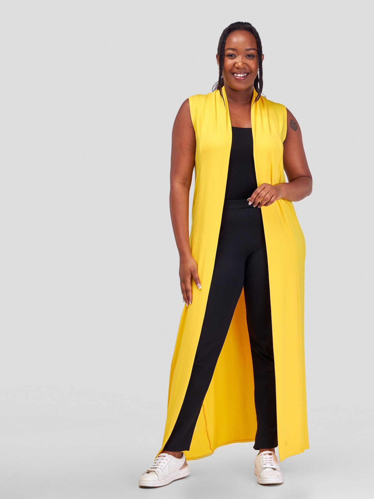 Vivo Basic Sleeveless Extra Long Lily Waterfall - Yellow