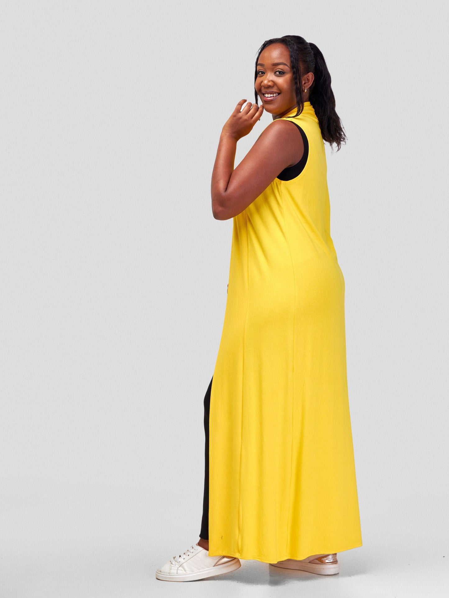 Vivo Basic Sleeveless Extra Long Lily Waterfall - Yellow