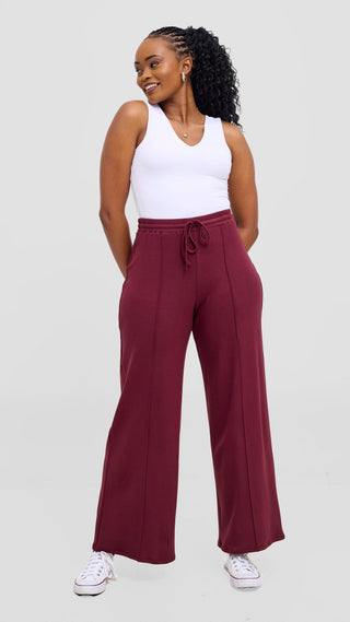 Vivo Ria Panelled Pants - Maroon