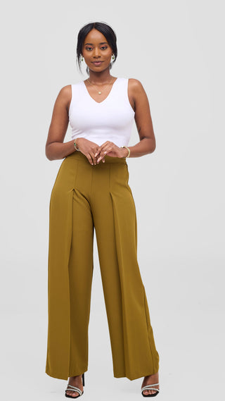 Vivo Nora Wide Leg Pants - Dark Olive
