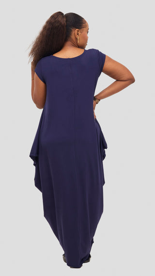 Vivo Cap Sleeve Salma Maxi Dress - Navy Blue