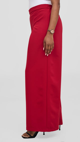 Vivo Nora Wide Leg Pants - Dark Red