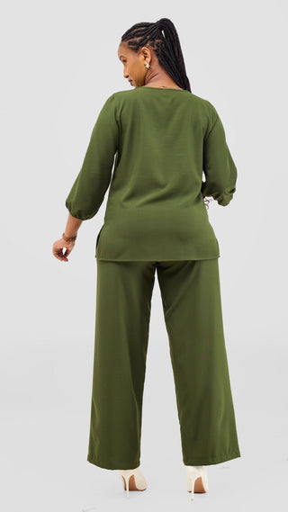 Vivo Kani Wide Leg Pants - Hunters