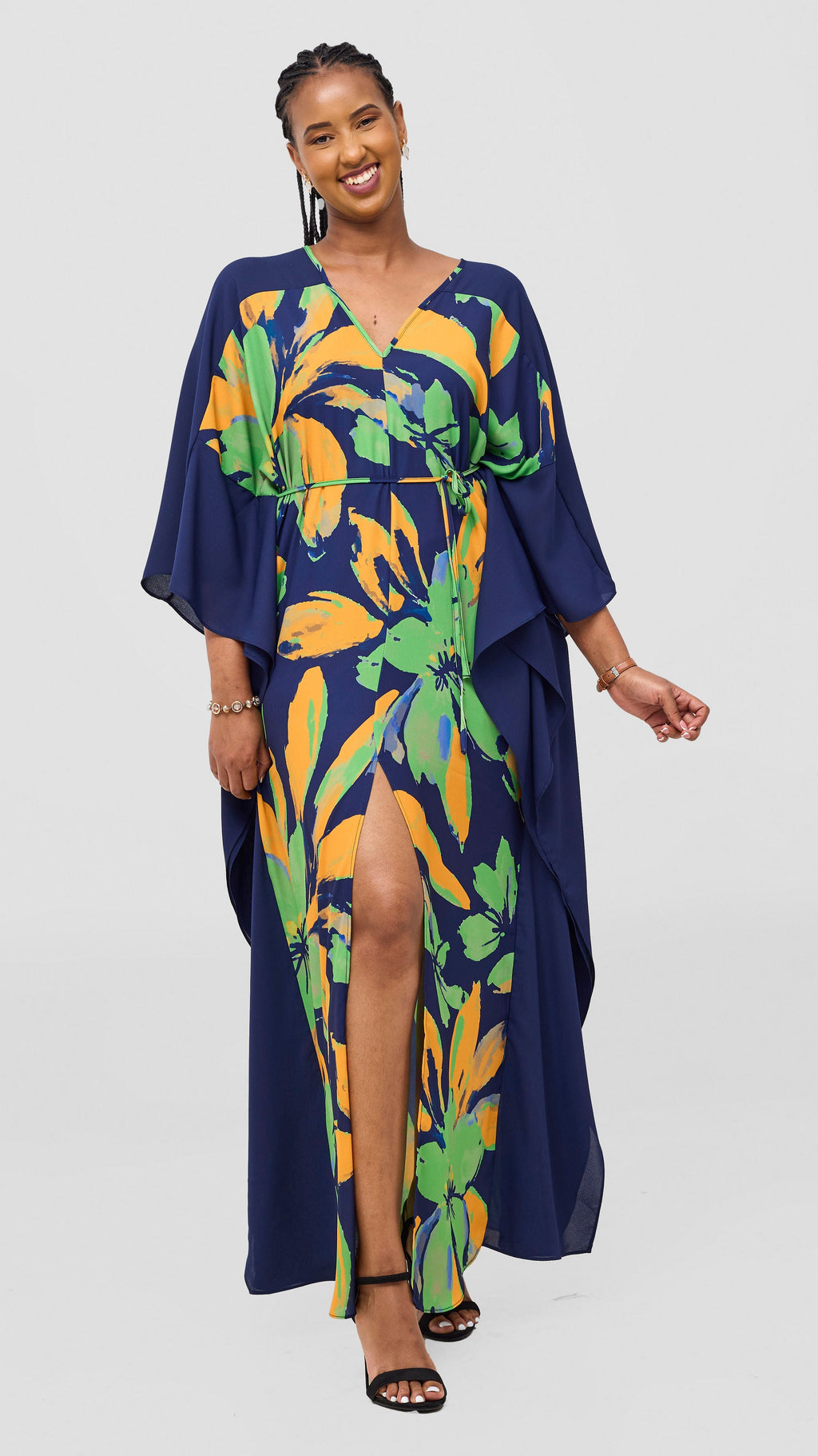 Vivo Iyana Maxi Cover Up - Green / Yellow Iya Print / Navy