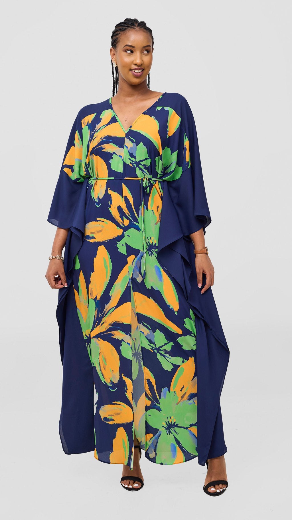 Vivo Iyana Maxi Cover Up - Green / Yellow Iya Print / Navy