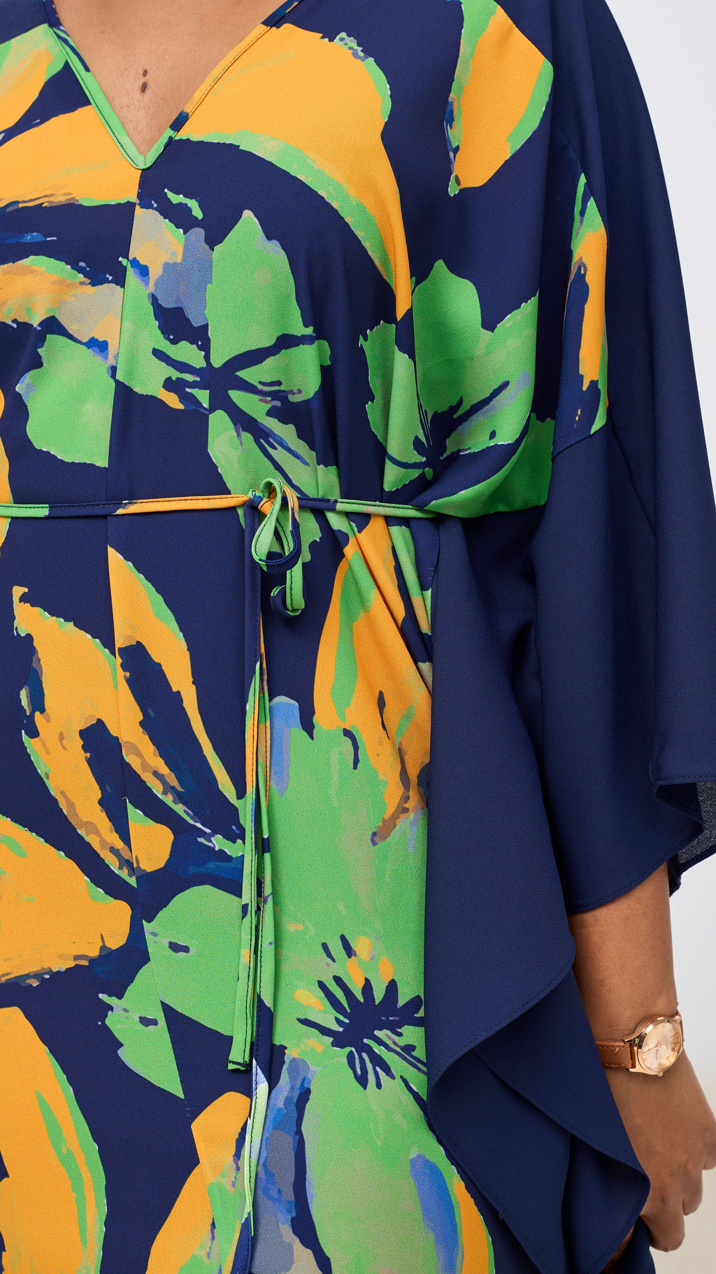 Vivo Iyana Maxi Cover Up - Green / Yellow Iya Print / Navy